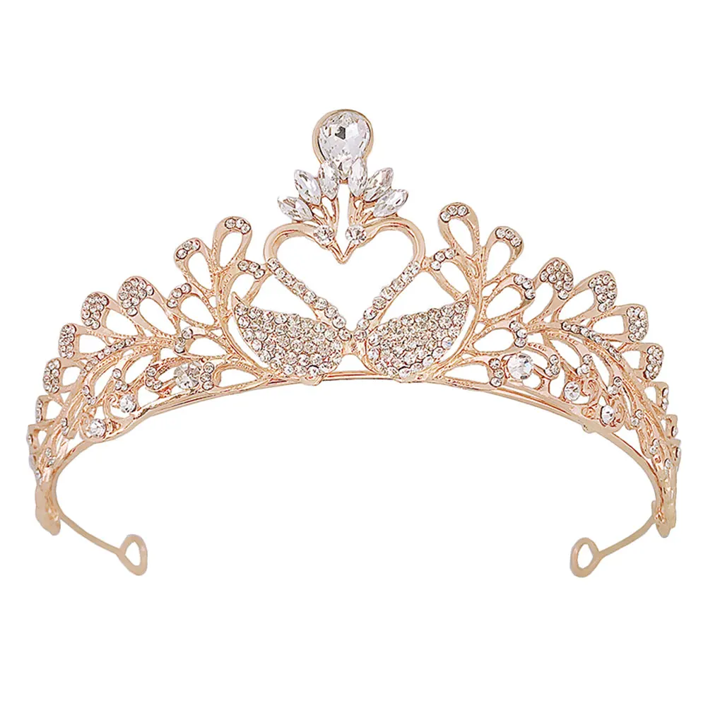 

Swan Crown Rhinestone Headbands Hair Wedding Bridal Headdress Rhinestone Crown Decor Wedding Headdress Accessories Durability