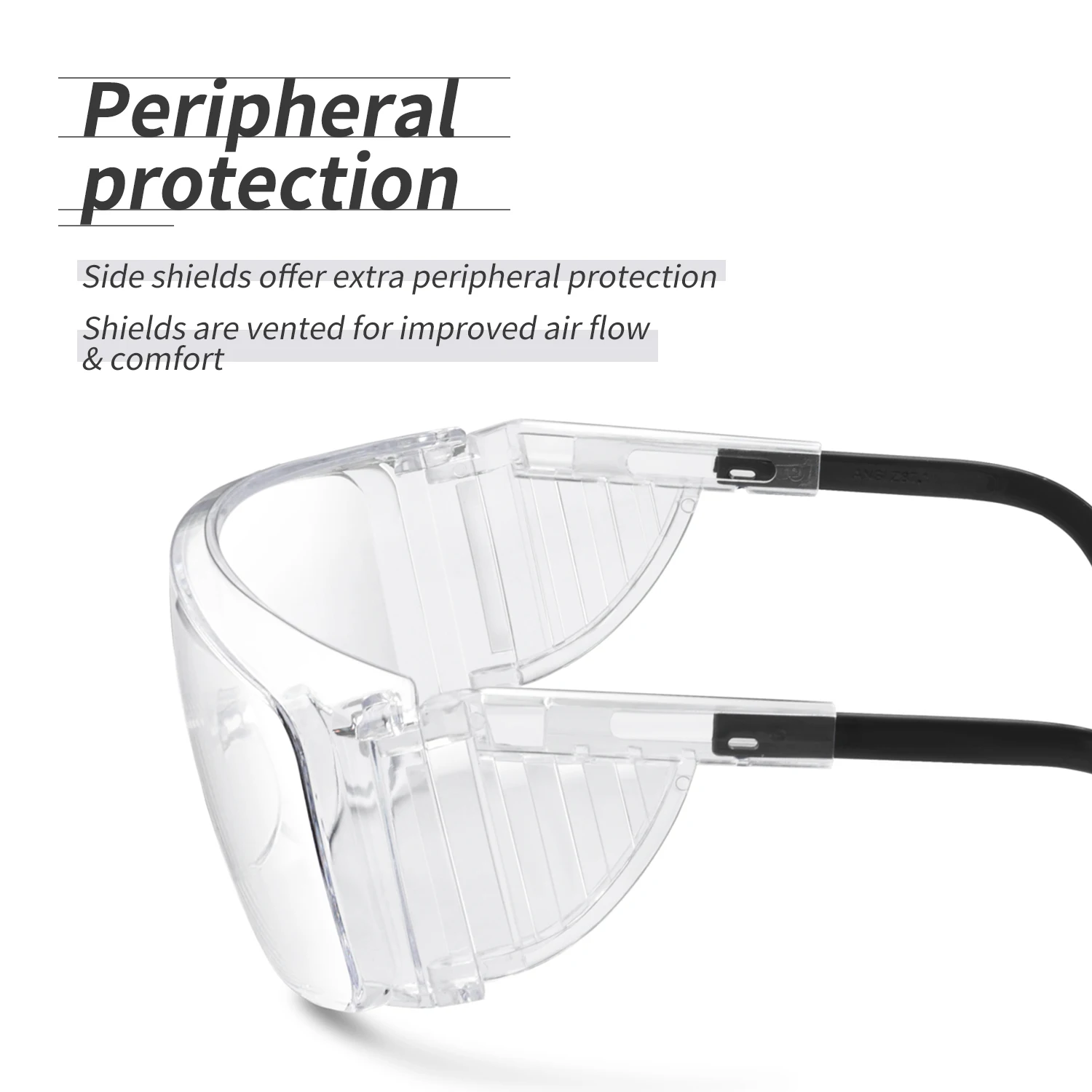 3 قطعة نظارات السلامة مكافحة الضباب نظارات تنفيس الجانبين الدروع إطار الكمبيوتر نظارات للمختبر الطبية المضادة للتأثير حماية العمل الزجاج #6