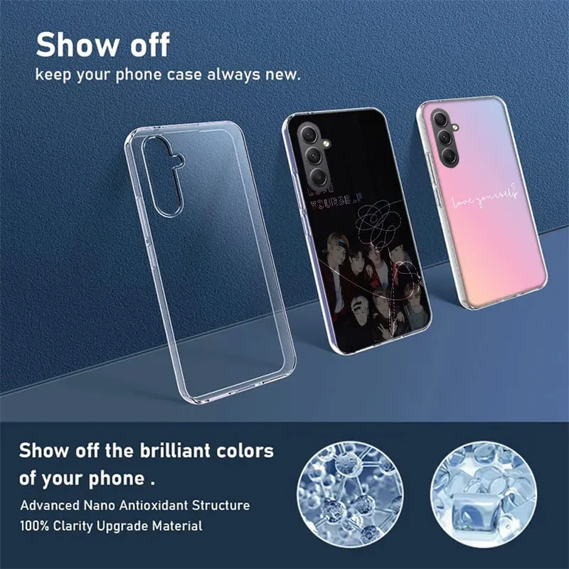 Love Yourself Flower Kpop DIY Printing Cover For Samsung A54 A34 A24 A14 A53 A33 A23 A13 A52S A32 A22 A12 Phone Galaxy A03 A04 A