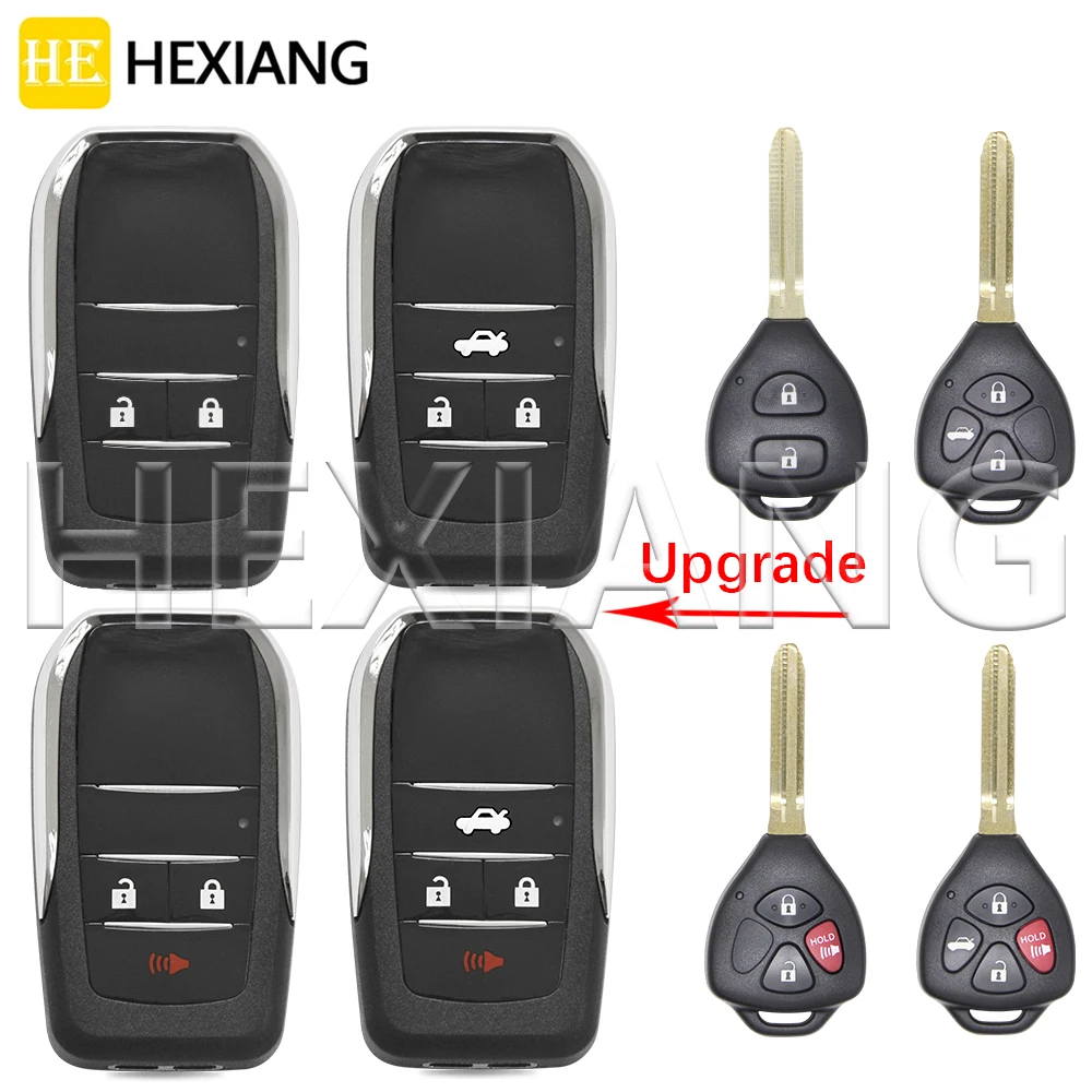 HE Upgrade Car Key Flip Shell Case With TOY43 Blade For Toyota Corolla Camry RAV4 Avalon Yaris Venza Matrix Auris