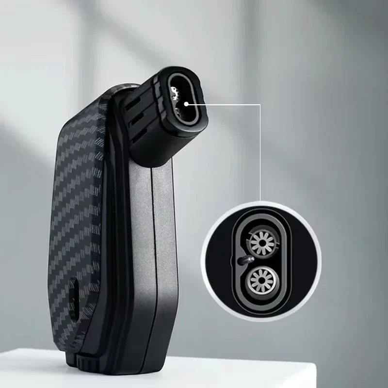 

JOBON Mini Outdoor Butane Gas Lighter 360° Use Strong Dual Blue Flame Jet Torch Cigar Multi-function Metal Lighter Men's Gift