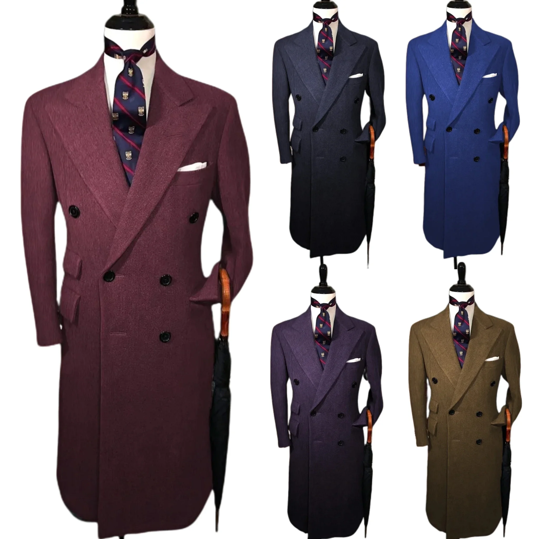 British style wool coat for men，double-breasted ，business coat for ceremony，Luxury Warm trench coat for men