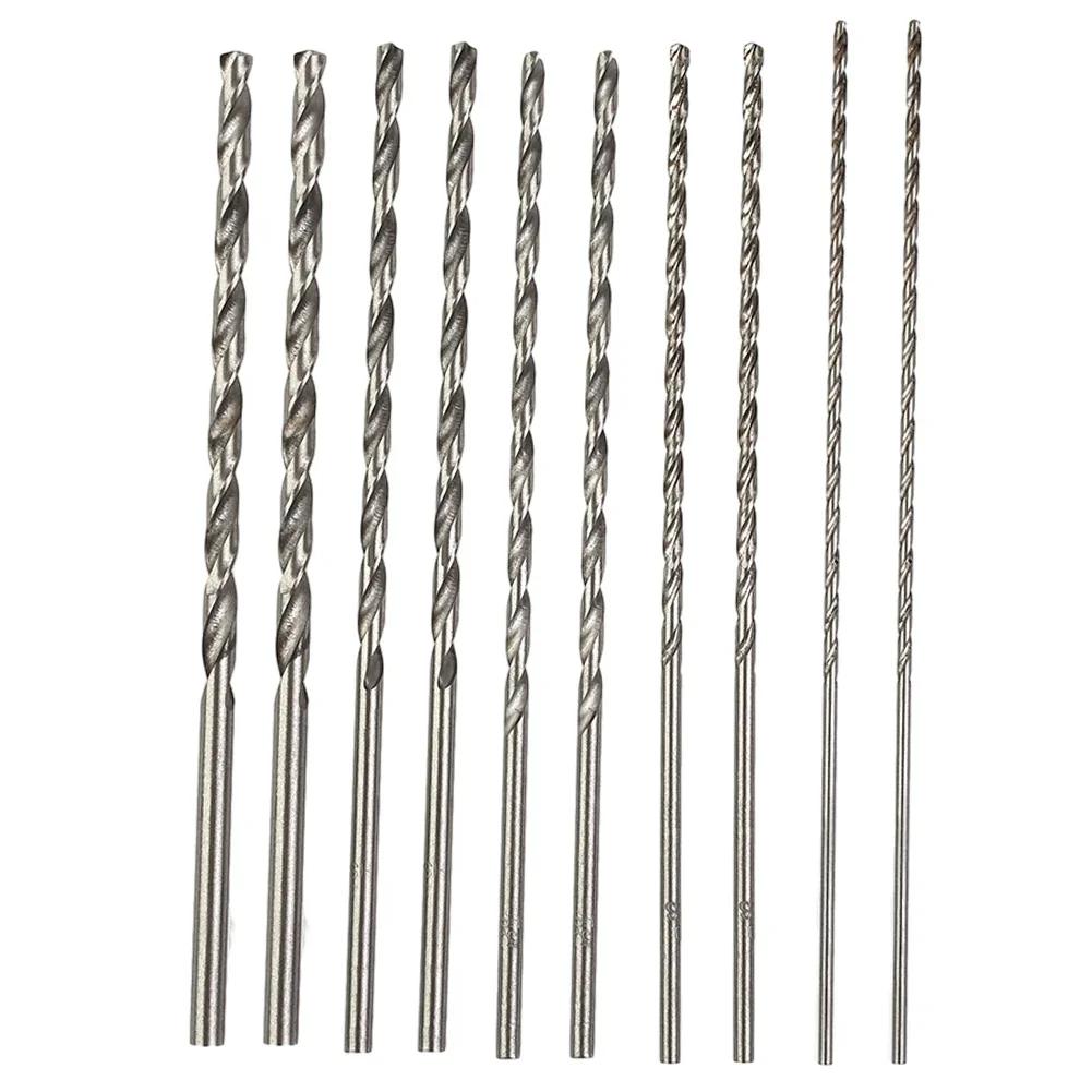 Brocas HSS de 10 piezas, 150mm, 2/3/3.5/4/5mm, cabezal para madera, aluminio, plástico, perforadora, taladro eléctrico, accesorios para herramientas eléctricas