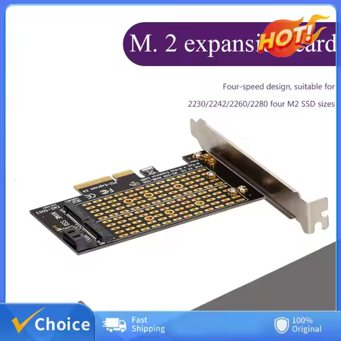Dual M.2 to PCI-E 3.0 X4 Adapter for PCIe NVMe SATA M2 SSD 2230 2242 2260 2280