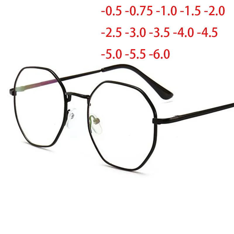 

Regular Polygon Women Men Glasses Lady Luxury Retro Myopia Optical Mirror Eyewear -0.5 -1.0 -1.5 -2.0 -2.5 -3.0 -3.5 -4.0