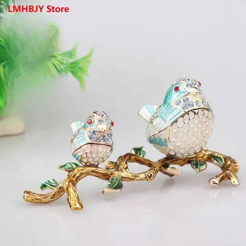 

Alloy Enamel Color Craftsmanship with Diamond Inlay Ornaments Light Luxury Jewelry Boxes Home and Desktop Decoration Gifts