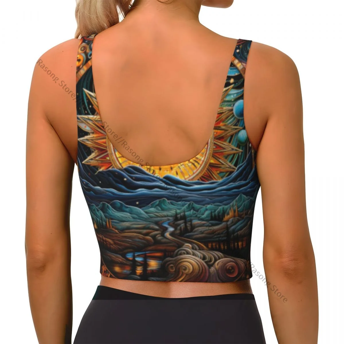 Sports Bra Women Running Yoga Clothes Vest Zodiac Aquarius Horoscope Astrology Background Gathering Fitness Vest