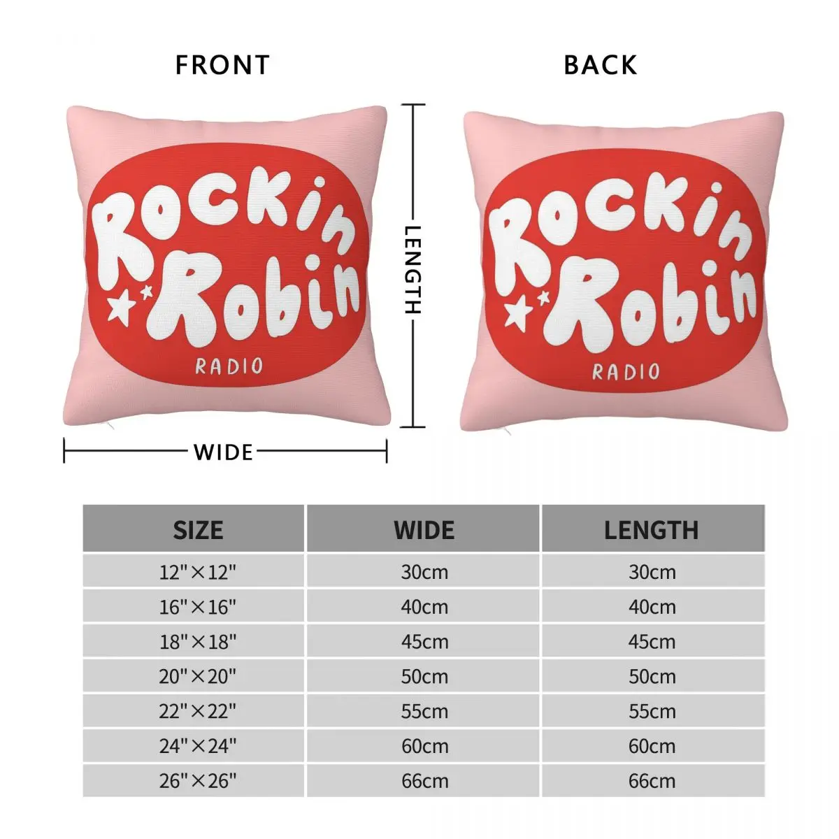Rockin Robin Radio Square Pillowcase Polyester Linen Velvet Creative Zip Decorative Home Cushion Cover