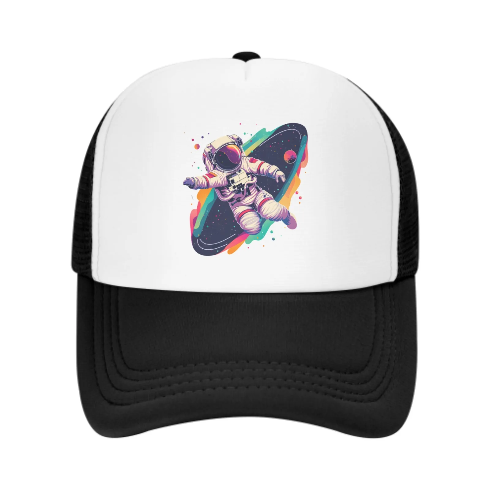 Arcobaleno astronauta moda cappello da Baseball traspirante berretto adulto cappello a rete all'aperto viaggiare protezione solare Casquette per uomo donna