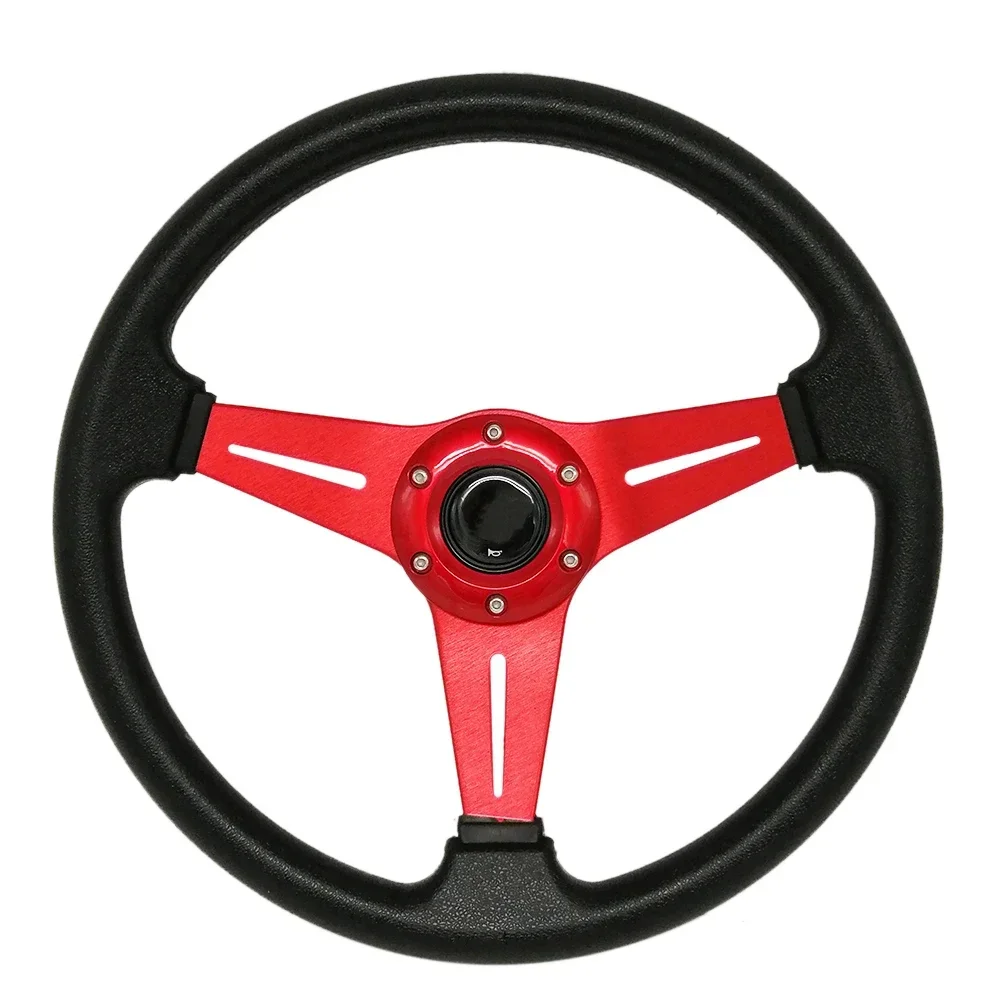 14 Inches Car Steering Wheel Universal 350mm Deep Dish Corn Racing Style Sport Steering Wheel Leather Auto Parts Modification