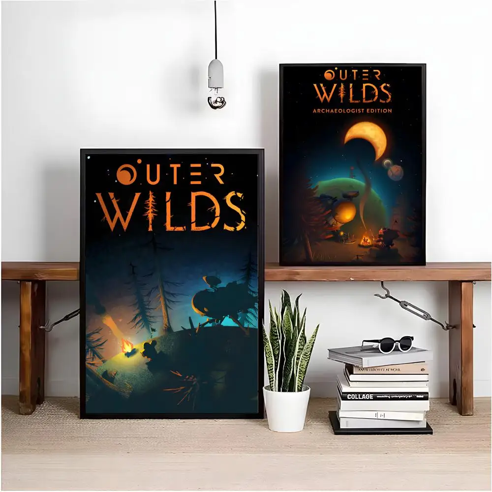 لعبة فيديو O-Outer Wilds اللوحة الخط HD طباعة تجعد الحرة جدارية الفن صور لغرفة المعيشة ديكور جدران المنزل قماش