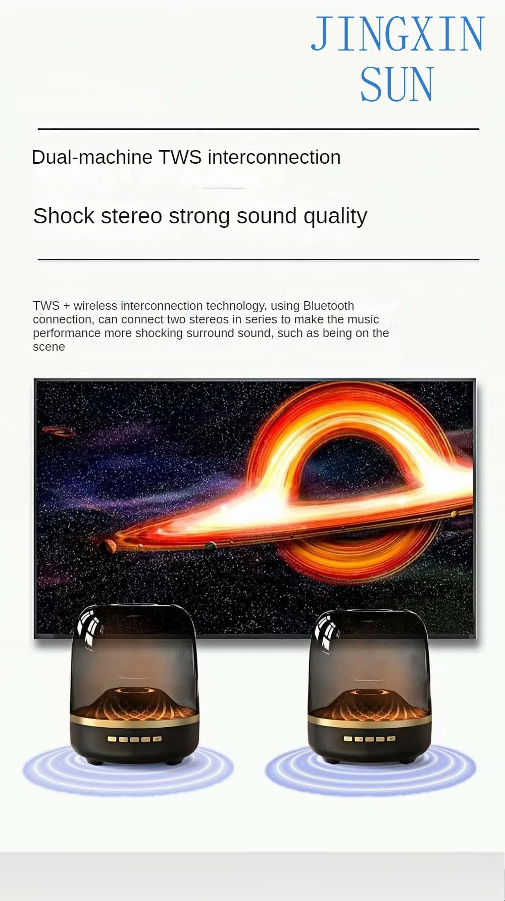 More Cost-effective Smart Speakers Stereo Surround Speakers Mini Woofer Wireless with Lights