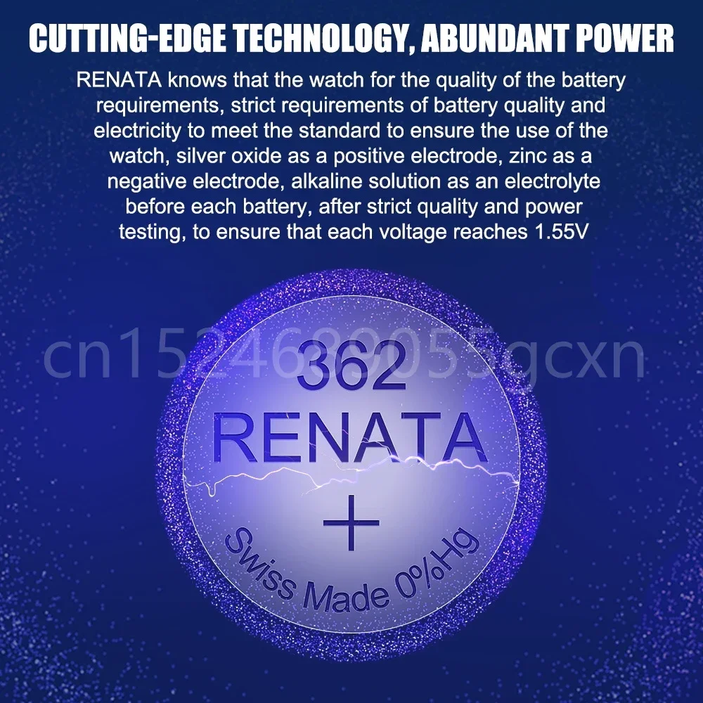 100% Original Renata 362 SR721SW AG11 LR721 162 1.55V Silver Oxide Watch Battery Button Coin Cell Swiss Made Renata 721