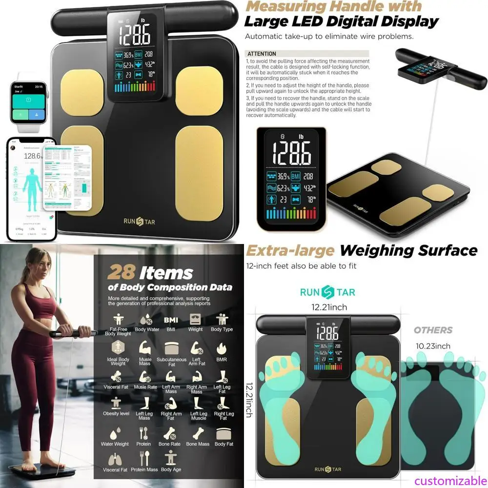 

Высокоточные 8-электродные цифровые весы для анализа состава тела, процентов жира и BMI 28