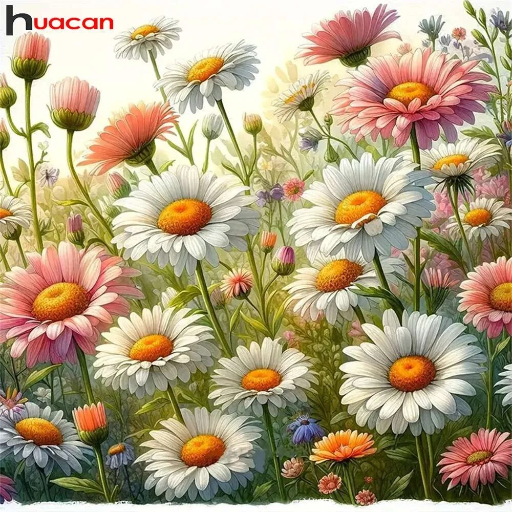 Huacan Diy Diamant Stickerei Blume voller runder quadratischer Diamant Malerei komplettes Kit Home Decor Kunst Geschenk