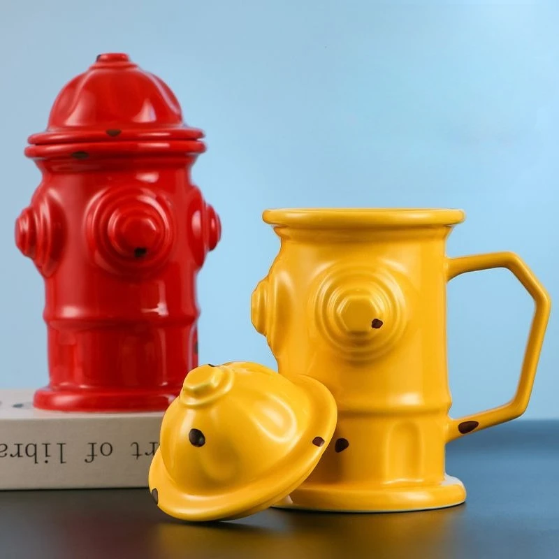 Creative Fire Hydrant Ceramic Cup, Red Three-dimensional Shaped Water Cup, High-value Mug