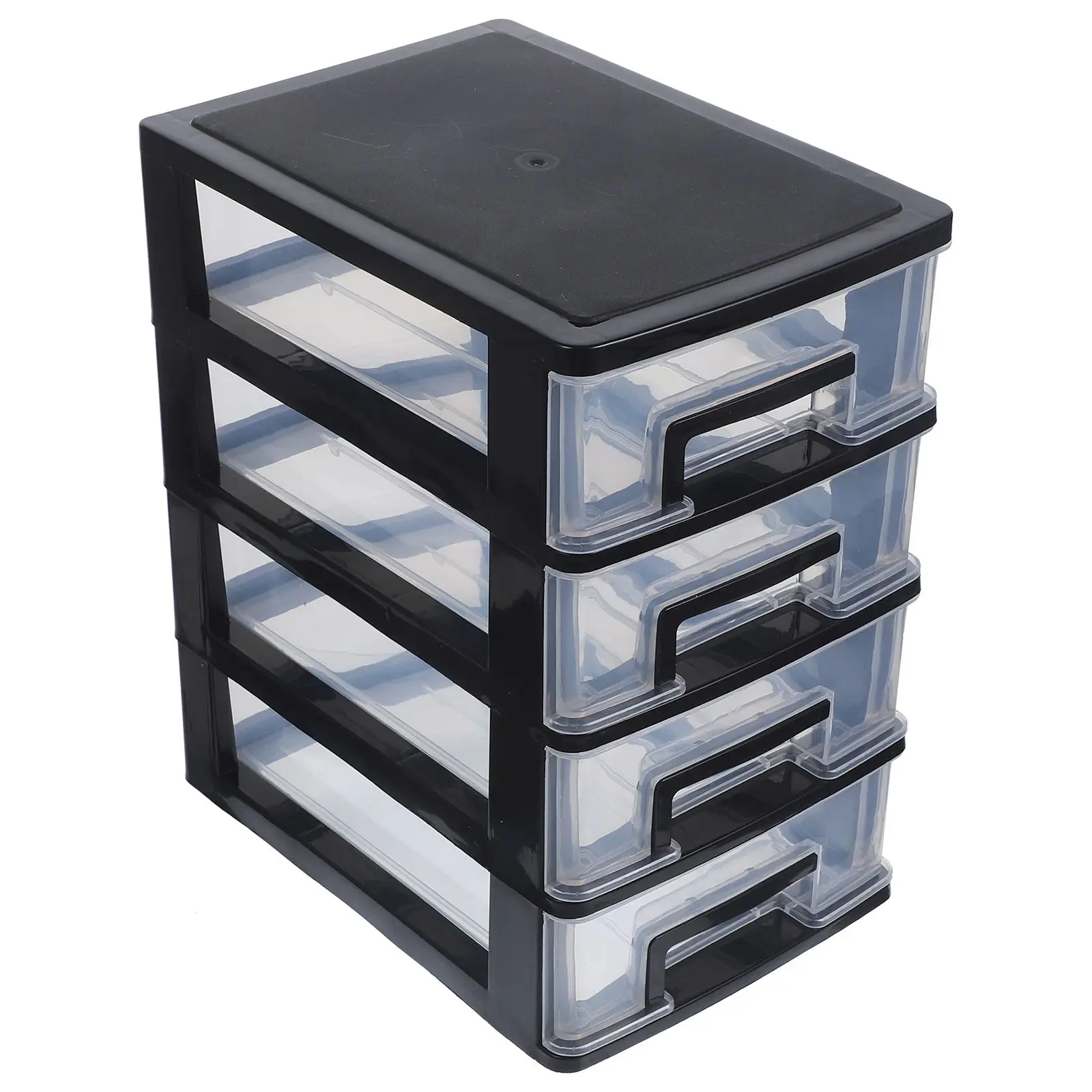 

Transparent Drawer Type Cabinet Multi layer Shelf Black Desktop ganizer Storage Box Plastic Furniture Home Storage Solution