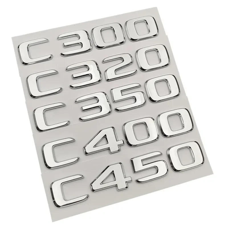 Autocollant d'insigne de coffre de voiture avec logo ABS 3D, lettres d'emblème, accessoires pour Mercedes Benz Classe C, W204, W205, C200, C220, C180, C300, C350, C400