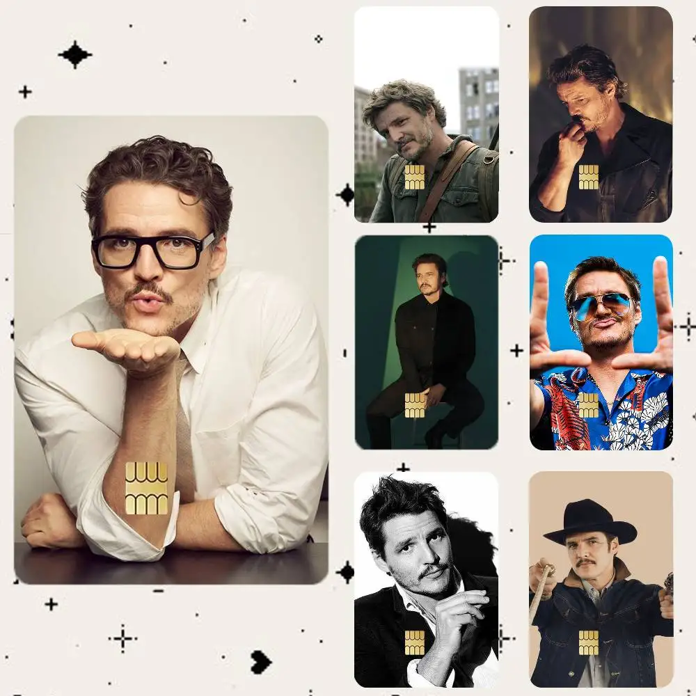 

P-Pedro Pascal HD Waterproof Card Skins Protective Stickers for Credit Bank Game Cards