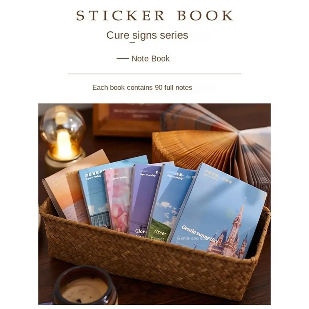 Writable Paper Memo Pad Message Paper Self-adhesive Memo Note Paper Multicolor Memo Pad 90 Sheets Sticky Notepad Stationery