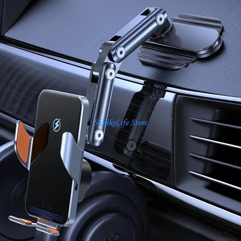 E65E Intelligent 15W Wireless Charging Car Phone Stand With IR Sensors & Strong Adhesive Base Automatic Smartphone Mount Gift