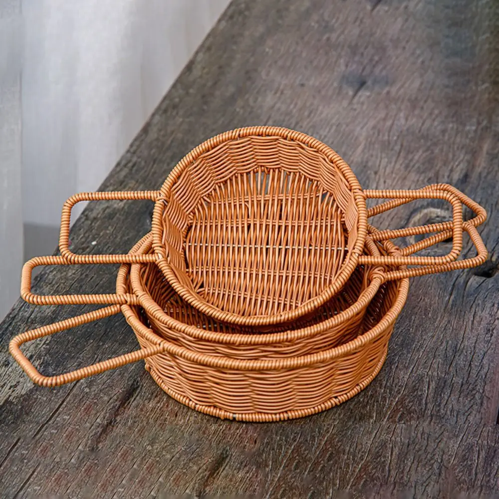 

Твердость ротанга, корзина для хранения хлеба ручной работы, портативный дышащий поднос для фруктов, органайзер для мелочей, 6 стилей, корзина с цветами в деревенском стиле