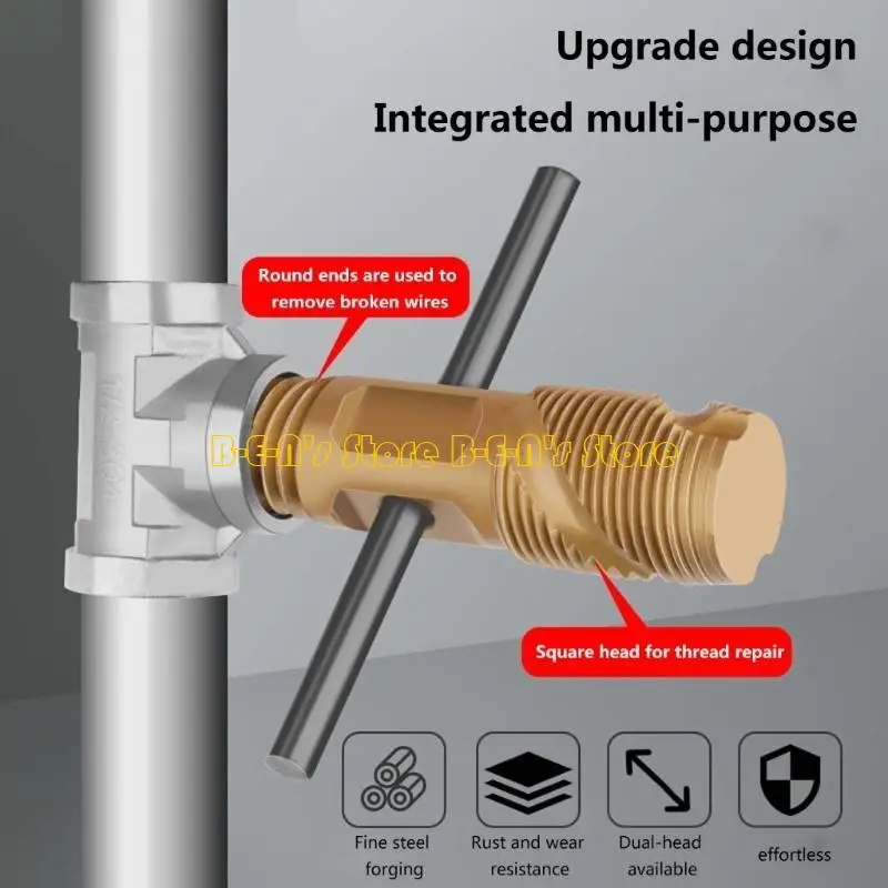 

Y1AD 3/4'' Double Head Tap Faucet Valves Screw Extractor Damaged Broken Wire Water Pipe Bolt Remover Multipurpose Tool
