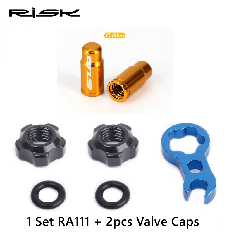 RISIKO Rennrad Ventilmutter mit 3-in-1 Ventilkernschlüssel, wasserdichte Unterlegscheibe, Aluminium, MTB, Rennrad, Presta-Ventilschutzkappen – Detail 14