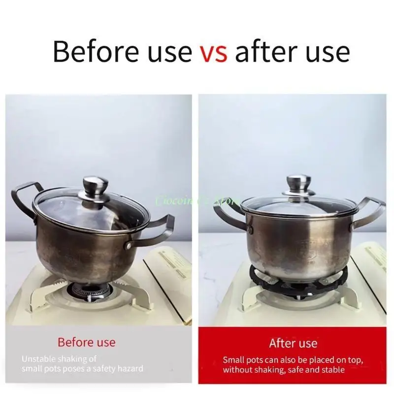 X90F Metal Stove Rack Easy to Clean Iron Stove Stand Reliable Cooktops Pans Stand Support Trivets for Kitchen Cookwares
