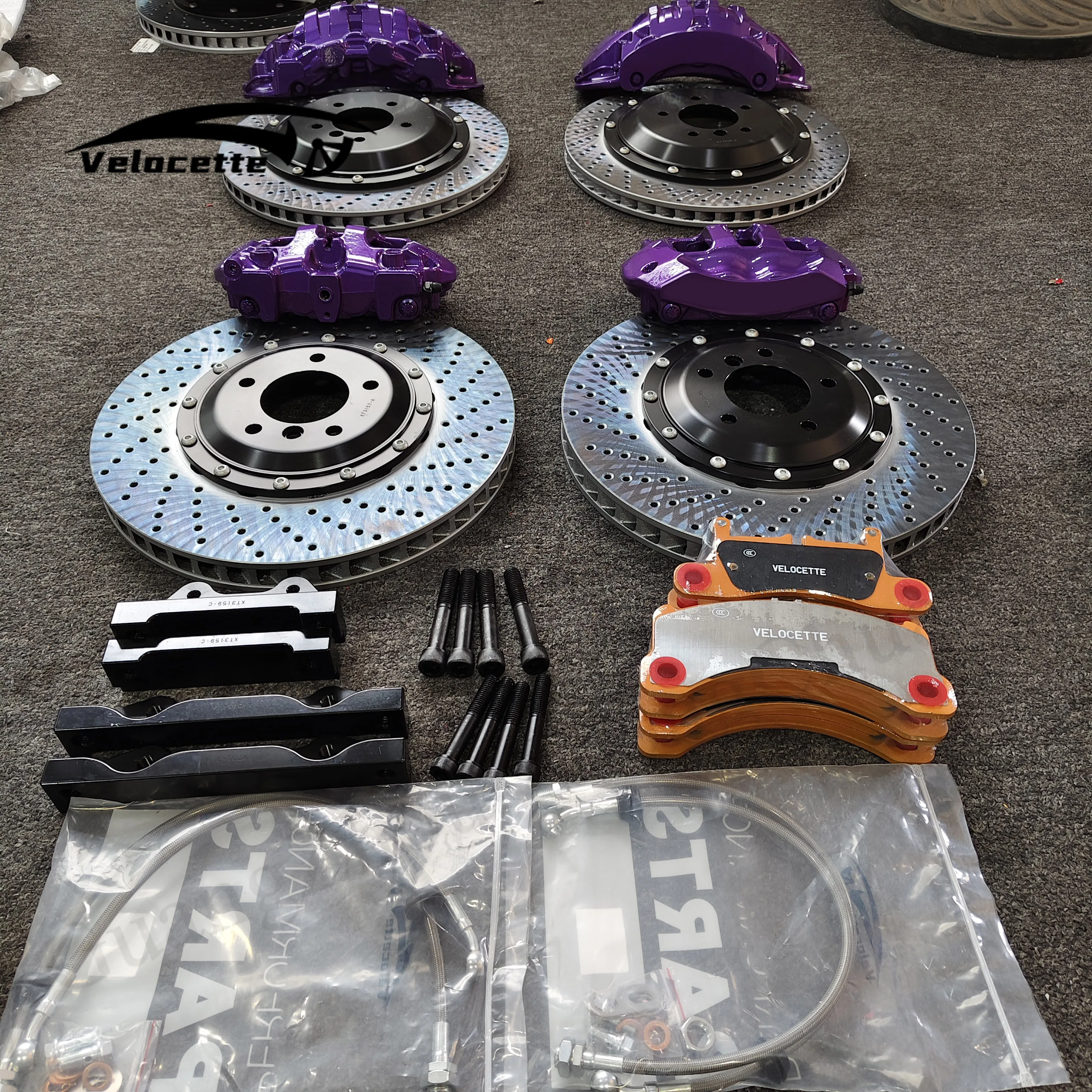 6 Piston Brake Caliper Big  Brake Kit Front 380 Rotor Rear 380 Rotor Customizable Color Style logo for bmw E46 328ci