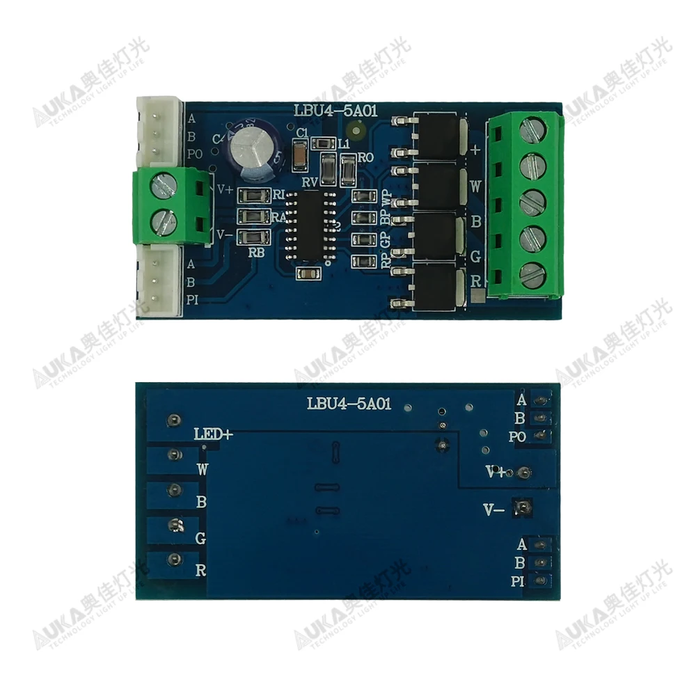 DMX512 Constant Voltage Bare Board Driver Power Supply RGBW Seven Color LED Strip Decoding Board 4CH * 5A 12-24VDC