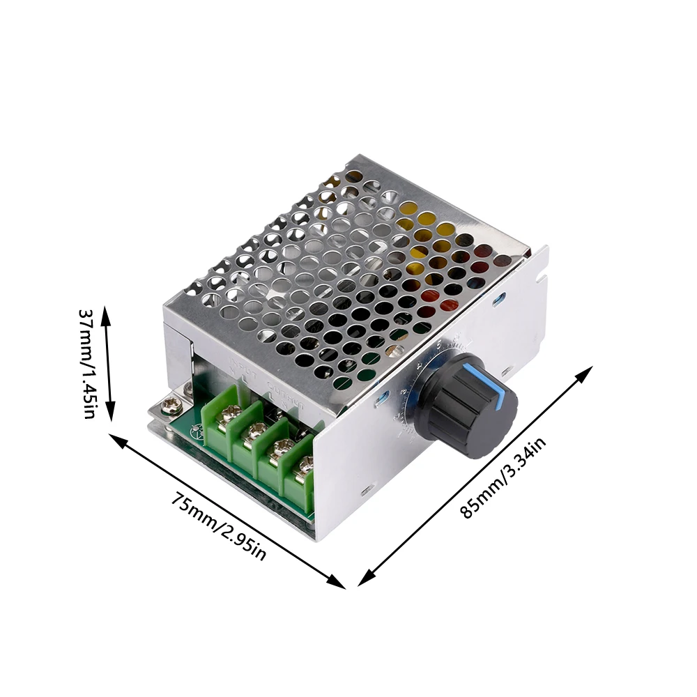 AC 220V to DC 10-210V 20A SCR PWM Motor Speed Controller Governor Voltage Regulator Speed Volt Control Switch with Potentiometer