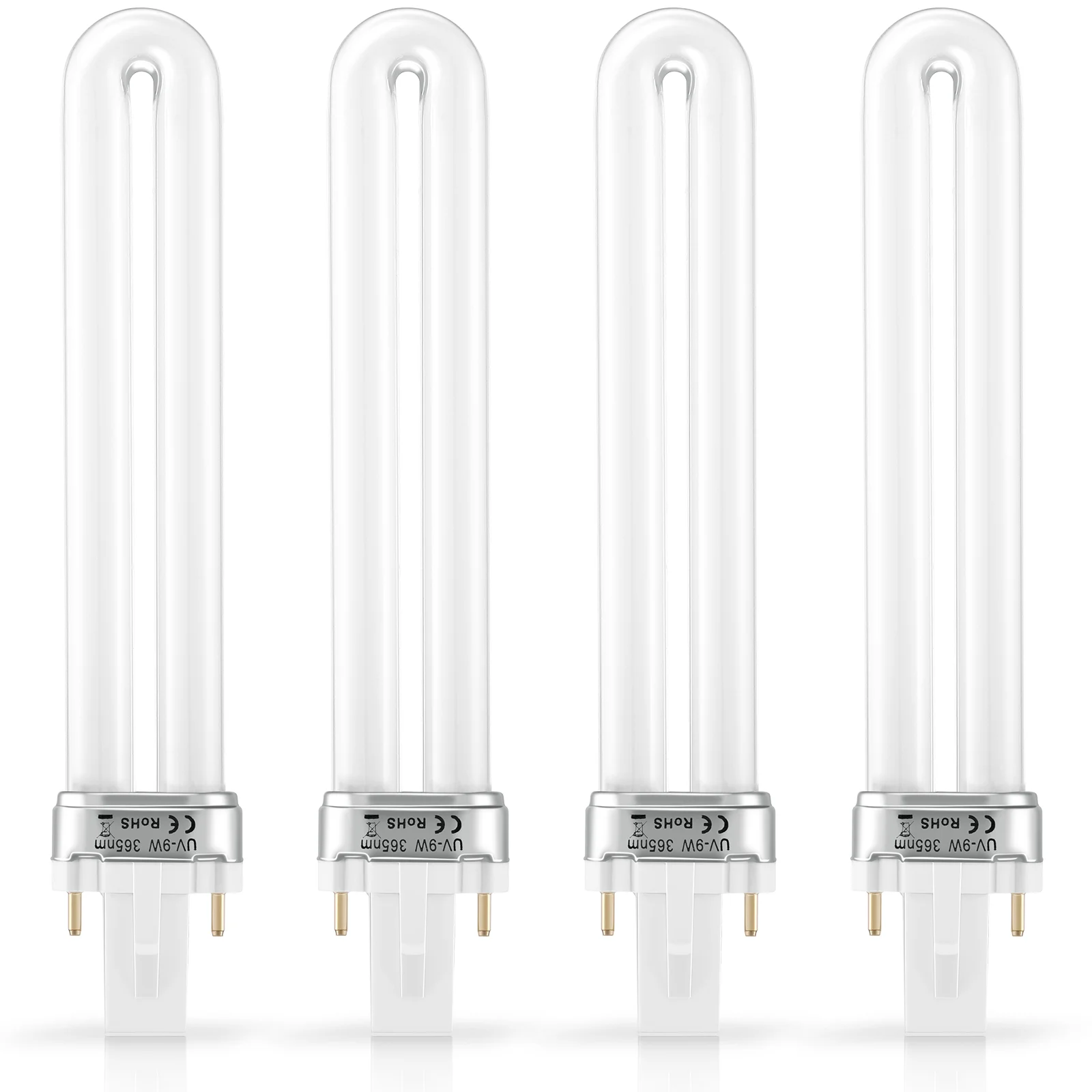 Tube de lampe UV en forme de U, ampoule de remplacement, 9W, 365nm, lampe UV pour sèche-linge, lumière pour ongles domestiques, 4 pièces