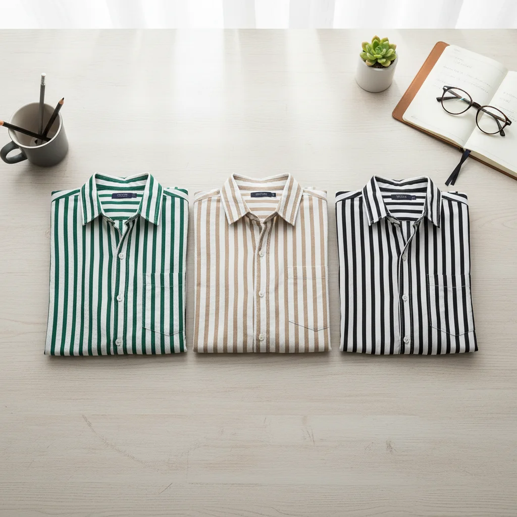 

Men Casual Long Sleeve Striped Shirt Buttoned Turn-down Collar Loose Vintage Shirts Men's Clothes Fashion