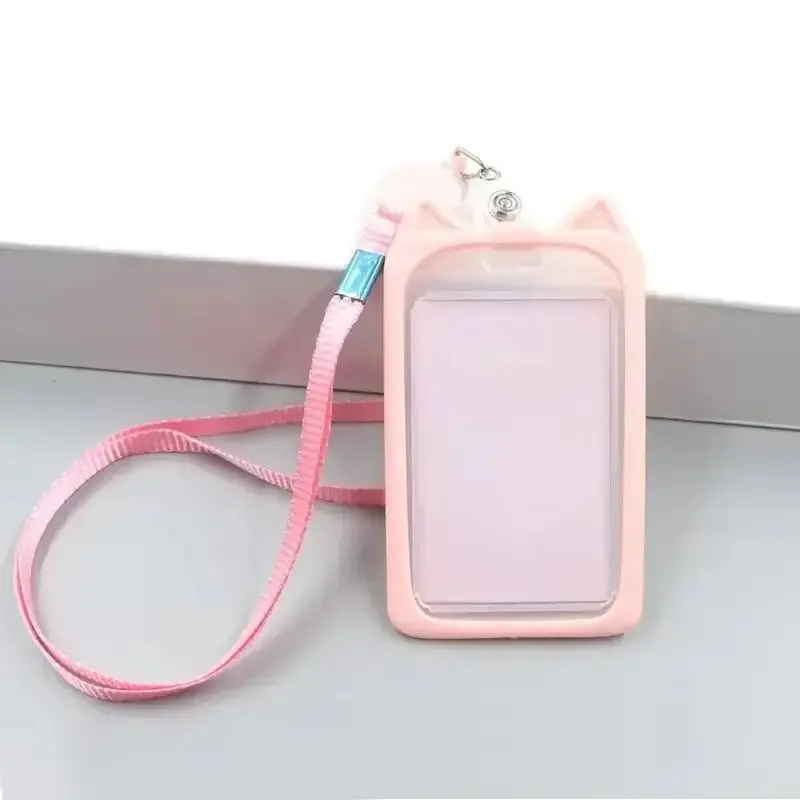 1pc Cat Ear Card Holder, Fashionable Multi-purpose Student ID Card for Staff, Bus Pass, Work ID, Access Card