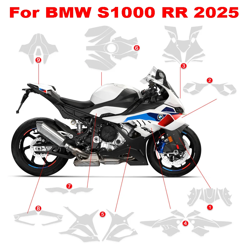

For BMW S1000RR S 1000 RR 2025 TPU Motorcycle Paint Protection Film S1000 RR PPF Anti-scratch Fairing Protection