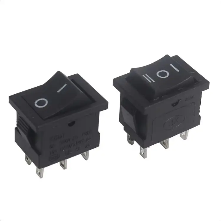 【10-1PCS】KCD1 KCD4 Black Rocker Switch Power Switch ON-OFF ON-OFF-ON 2 Position /3 Position 6 Pin No lights