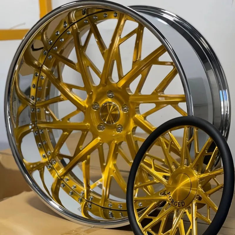 20-26 Inch Floating Cap Mesh Spoke 2PC Forged Wheels Agessive Stance Aftermarket New Energy Luxury Car Rims