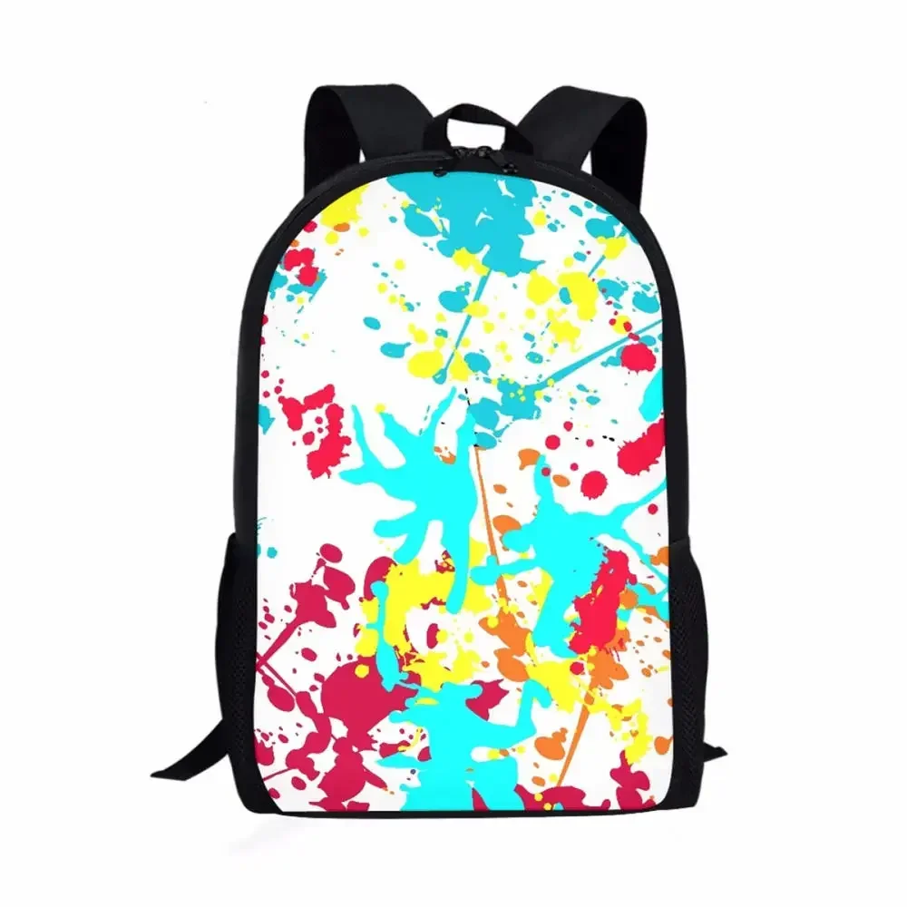 Grande capacidade abstrata arte graffiti impressão mochila, saco de escola multifuncional para meninos e meninas, bolsa de viagem para adolescentes, 16"