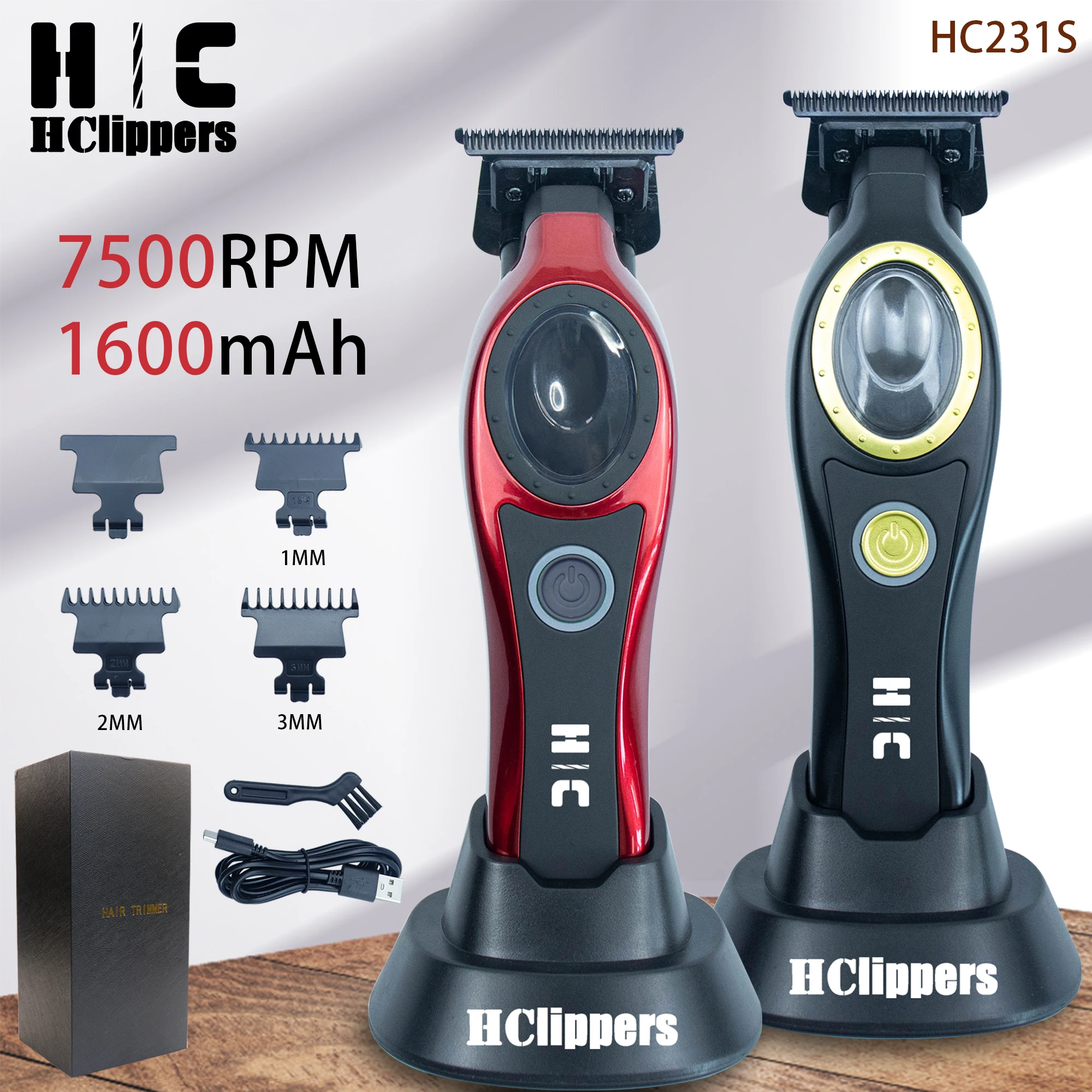 HClippers Barber Hair Trimmer Professional Men's Electric Hair Clipper with DLC Coating Blade for Hair Styling Trimmering HC231S