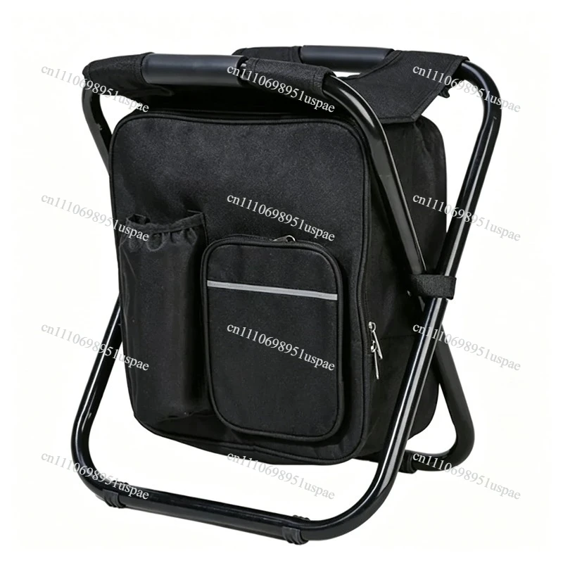 Folding Camping Stool with Cooler Bag Portable Insulated Seat for Fishing Outdoor Travel Picnic Beach
