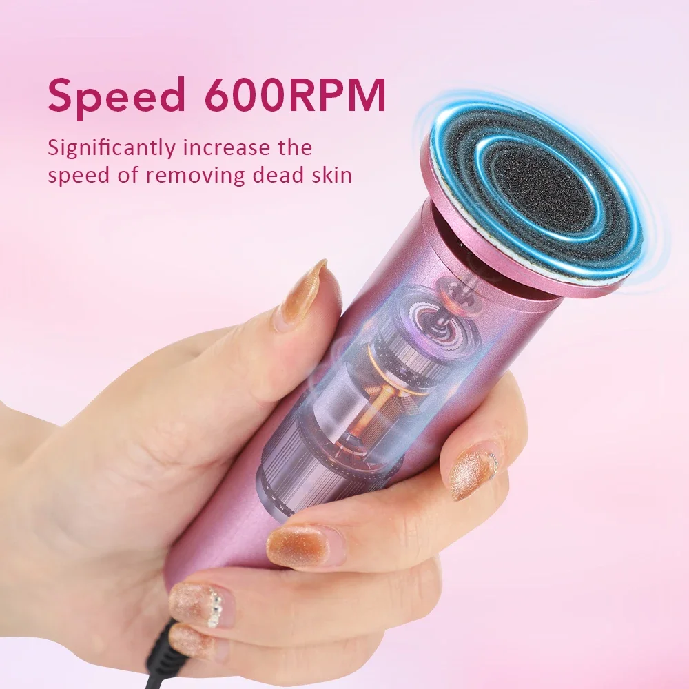 Electric Foot Callus Remover Foot Care File Leg Heels Remove Dead Skin Pedicure Tool Set Foot Grinder & Replacement Sandpaper