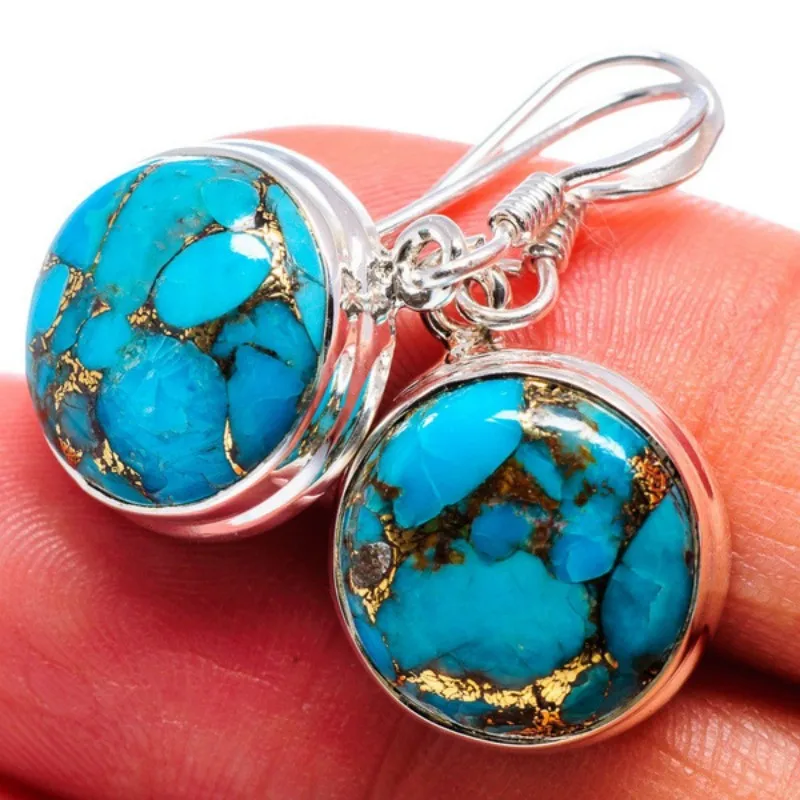 Classic blue stone earrings exquisite fashion metal sculpture tower pendant rings female earrings luxury earrings