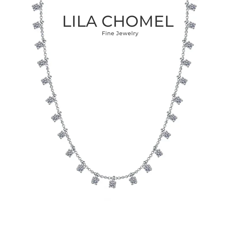 

Girl Birthday Gift 18K White Gold Women Wedding Necklaces 3/9CT Moissanite Diamond Pendant PT950 Platinum Wife Valentine's Day