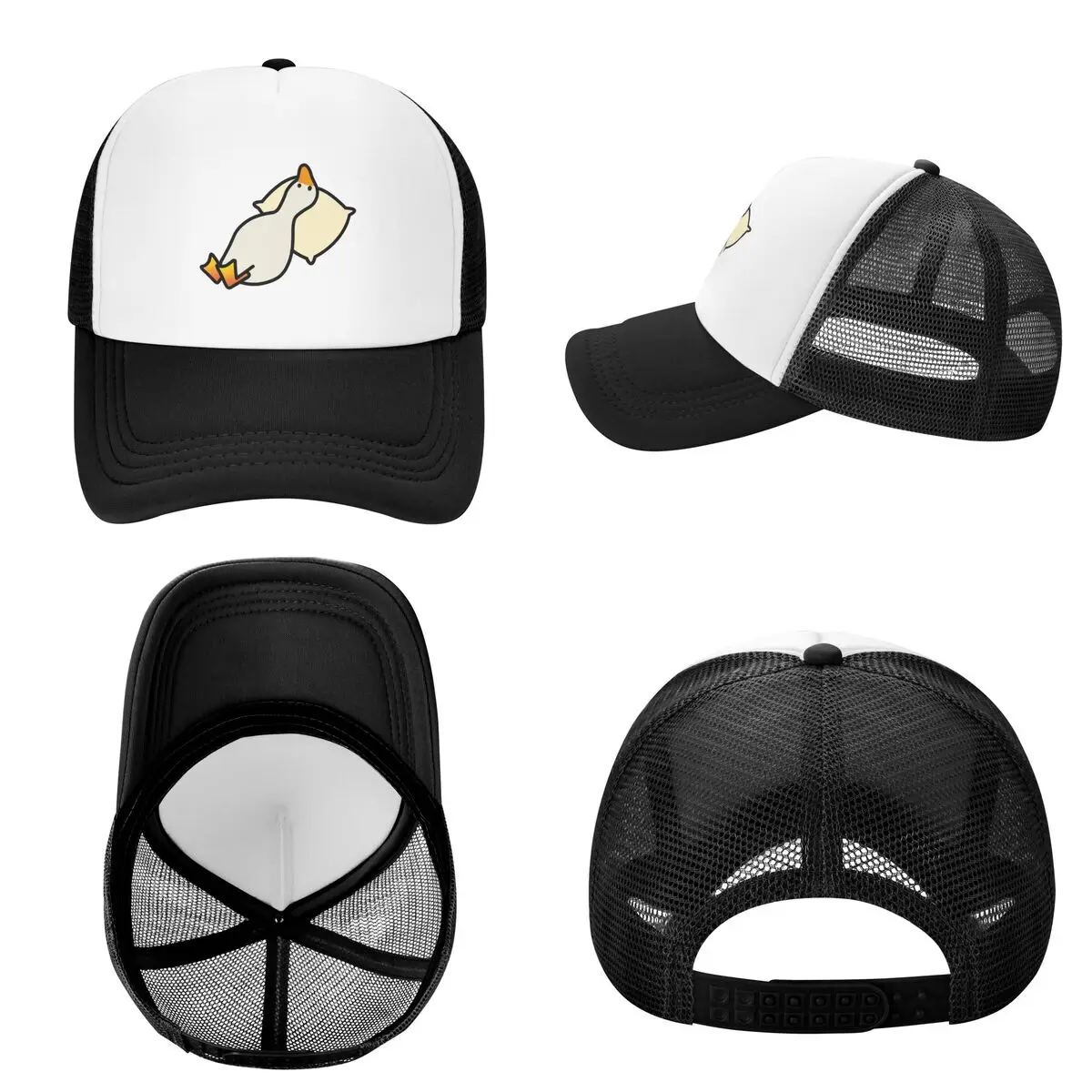 Duck Sleeping, Tired Duck Resting, Funny Duck Cap Casual Mesh Baseball Caps Adjustable Hat Hip Hop Summer Unisex Baseball Hats