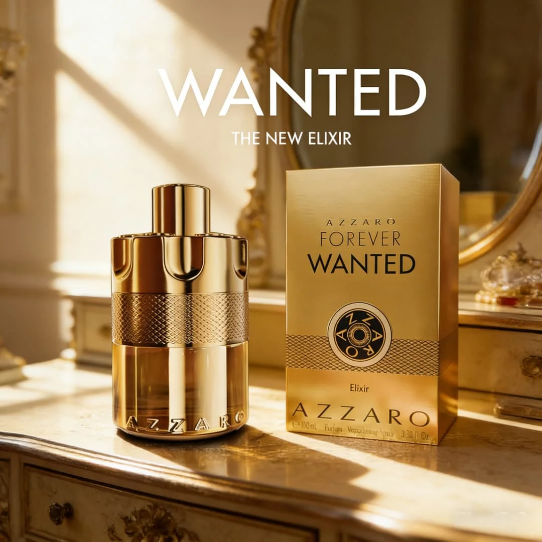 Perfume Azzaro Forever Wanted para Hombre, Duradero, 3.4 oz. 100 ml de lujoso tono ámbar maderoso, que muestra un encanto eterno