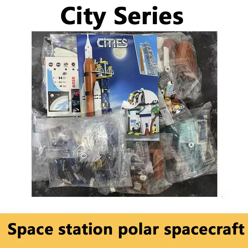 

City Series Lunar Research Base Building Blocks Space Station Lunar Landing Ship Astronaut Bricks Toys Children's Gift Supplies