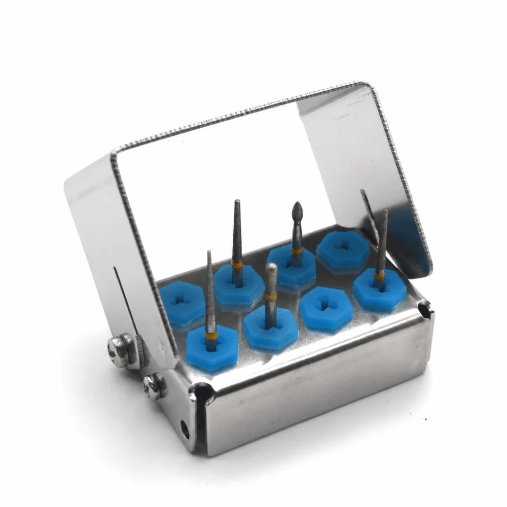 Stainless Steel Dental Burs Holder 135℃ Autoclavable Sterilizable Endo File Disinfection Box Lab Tools 8/12/30 Holes