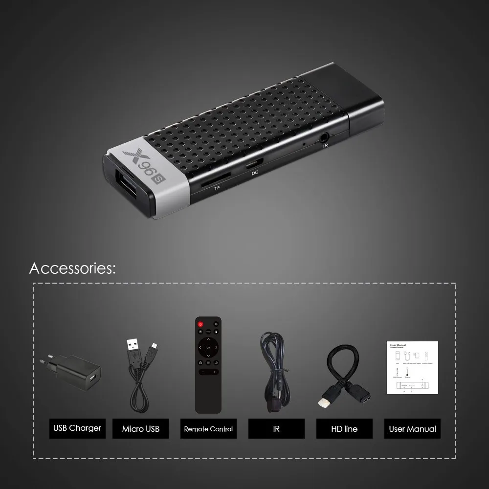 X96S Android 9.0 Amlogic S905Y2 Tv Stick 4GB 32GB Smart TV Box TV Stick 2.4&5G WiFi BT4.2  TV Dongle Set Top Box Media player