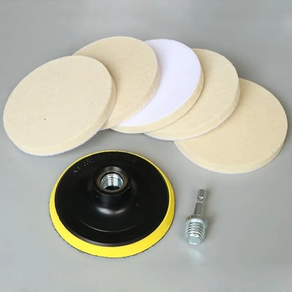 1-20 Stück Polierpads aus Wollfilz 1/2/3/4/5/6/7 Zoll Schleifscheiben Weiche Filzscheiben Glas Edelstahl Polierwerkzeug ﻿ – Detail 1